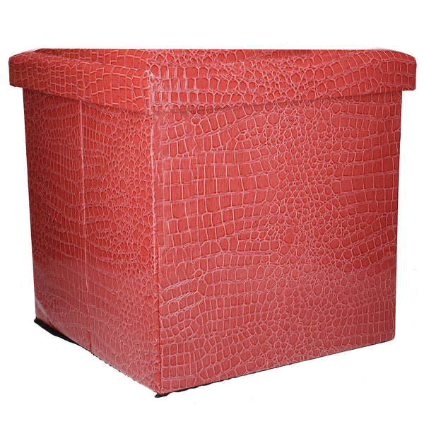 Pouf en simili cuir carré rouge cm 38x38xh39 prezzo
