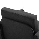 Poltrona Imbottita con Rivestimento in Lino Grigio Scuro 82x65x78 cm 