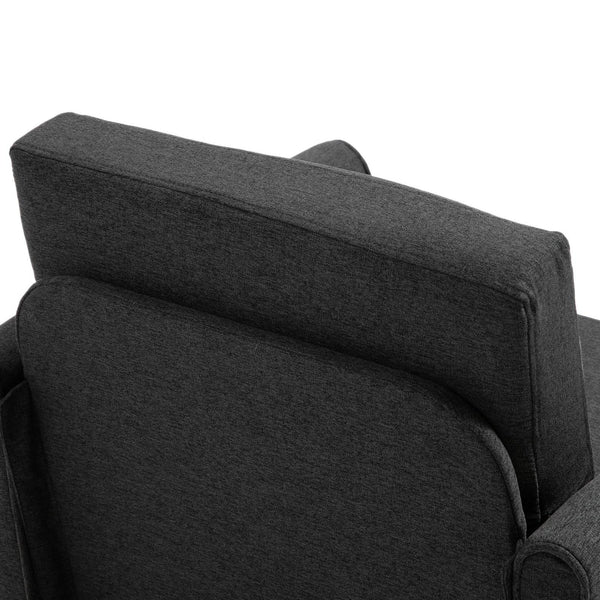 Fauteuil rembourré avec revêtement en lin gris foncé 82x65x78 cm sconto