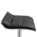 Set 2 Sgabelli Alti in Similpelle imbottita e Metallo Nero 