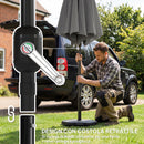 Ombrellone Rotondo Inclinabile 3x3 m con Manovella, in Metallo e Poliestere, Grigio Scuro      