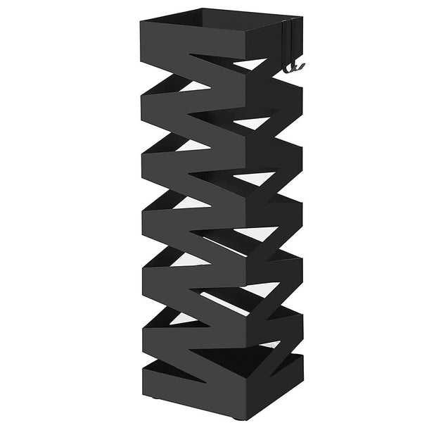 Porte Parapluie 49x15,5 cm en Métal Noir Carré avec Crochets acquista