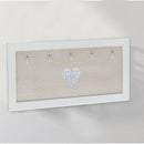 Porta chiavi in legno con 5 ganci stile shabby con cuore centrale