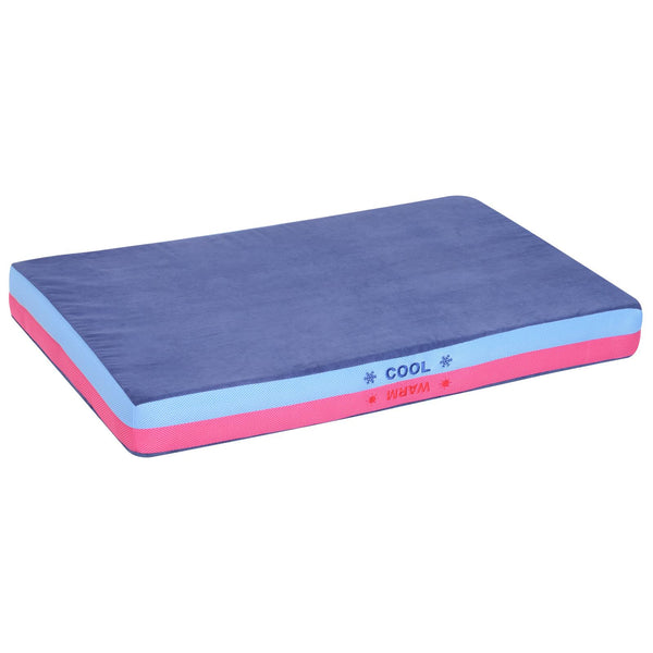 acquista Matelas Bleu à Mémoire de Forme pour Chiens 88x56x10 cm Double Face