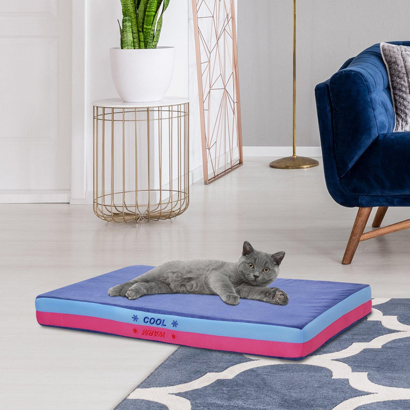 Materassino per Cani in Memory Foam 88x56x10 cm  Double Face Blu