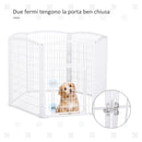 Recinto per Animali Domestici Cani Gatti Ø135 cm in Plastica  Bianco