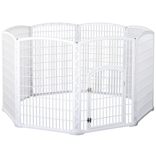 sconto Clôture pour Animaux Chiens Chats Ø180 cm en Plastique Blanc