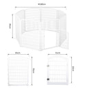 Recinto per Animali Domestici Cani Gatti Ø180 cm in Plastica  Bianco