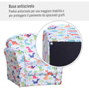 Poltroncina Mini per Bambini con Dinosauri Colorati  Bianca