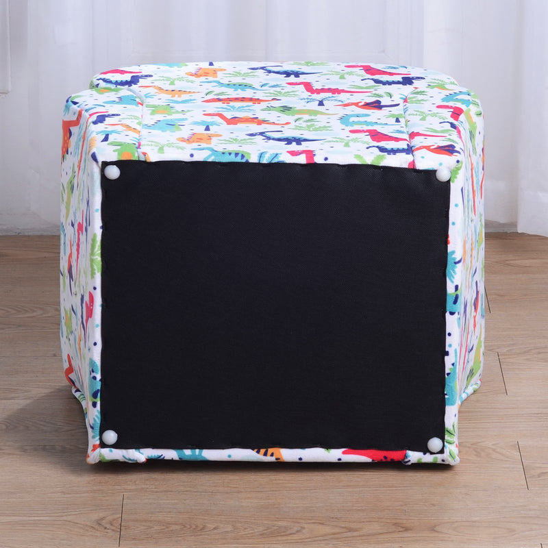 Poltroncina Mini per Bambini con Dinosauri Colorati  Bianca