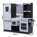 Cucina Giocattolo per Bambini con Frigo e Microonde  Nera e Grigia