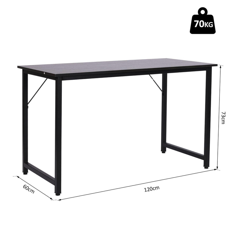 Scrivania da Ufficio 120x60x73 cm in Ferro e MDF  Nero Scuro