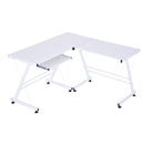 Scrivania da Ufficio Grande ad Angolo in Acciaio e MDF 130x130x73.5 cm  Bianca