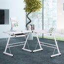 Scrivania da Ufficio Grande ad Angolo in Acciaio e MDF 130x130x73.5 cm  Bianca