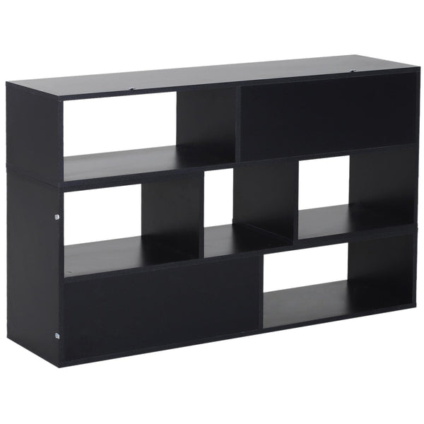 Bibliothèque Gain de Place pour Salon en Bois 120-165 x35x50 cm Noir prezzo