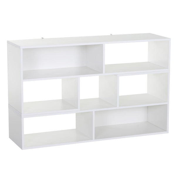 Bibliothèque Gain de Place pour Salon en Bois 120-165 x35x50 cm Blanc sconto