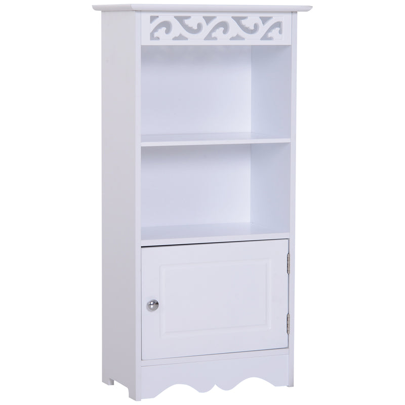 Mobiletto da Bagno in 40x23x80 cm  Floreale Bianco