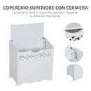 Mobiletto Bagno Portabiancheria in Legno 55x34x58 cm  Floreale Bianco