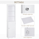 Mobile a Colonna per Bagno in Legno 40x23x160 cm  Floreale Bianco
