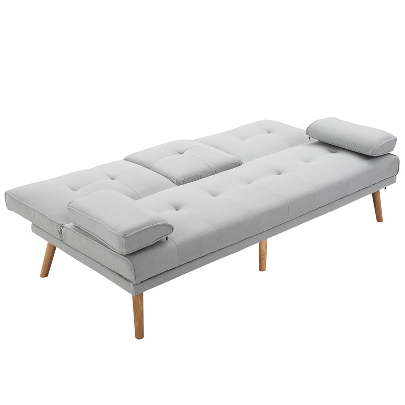 Divano Letto 3 Posti 181x77x72 cm in Tessuto  Grigio