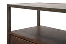 Mobiletto Burn 75x30x83 cm in Legno di Acacia e in Ferro Marrone