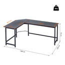 Scrivania da Ufficio ad Angolo 168x120x75 cm in Legno e Metallo  Nero