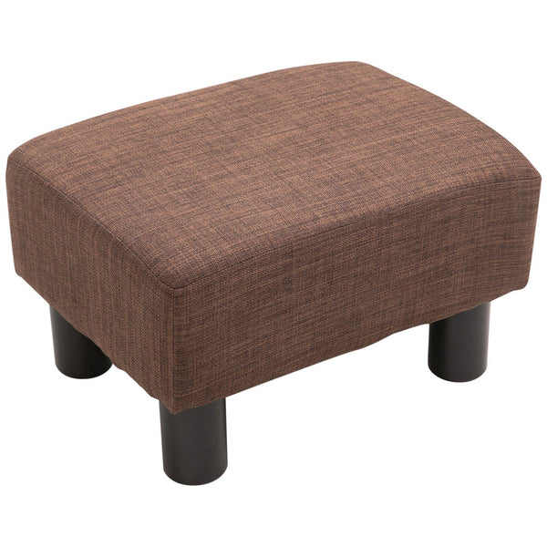 Pouf Repose-Pieds Tapissé en Bois Massif 40x30x24 cm Marron prezzo