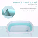 Vaschetta Bagnetto per Neonati Antiscivolo Pieghevole con Scarico  Azzurro