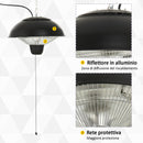 Stufa da Esterno Lampada Riscaldante Elettrica a Sospensione Led 1500W 