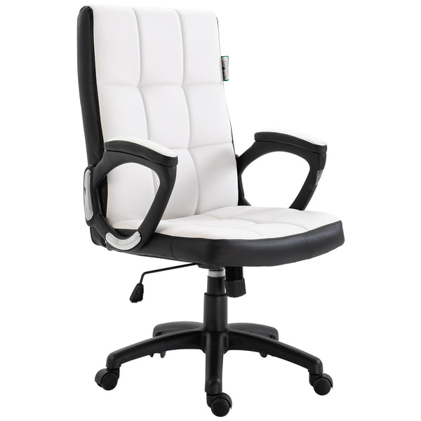 Chaise de bureau présidentielle rembourrée noire et blanche acquista