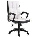 Sedia da Ufficio Presidenziale Girevole Imbottita  Bianca e Nera