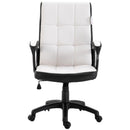 Sedia da Ufficio Presidenziale Girevole Imbottita  Bianca e Nera