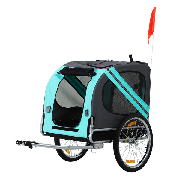 Chariot Remorque Vélo pour Chiens Imperméable Bleu et Gris acquista