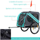 Carrello Rimorchio per Cani da Bicicletta Impermeabile  Azzurro e Grigio