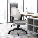 Sedia da Ufficio Presidenziale Ergonomica a Rete con Supporto Lombare  Grigia