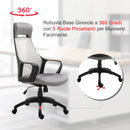 Sedia da Ufficio Presidenziale Ergonomica a Rete con Supporto Lombare  Grigia