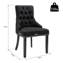 Sedia Imbottita Rivestimento in Lino  Nera
