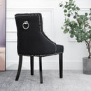 Sedia Imbottita Rivestimento in Lino  Nera