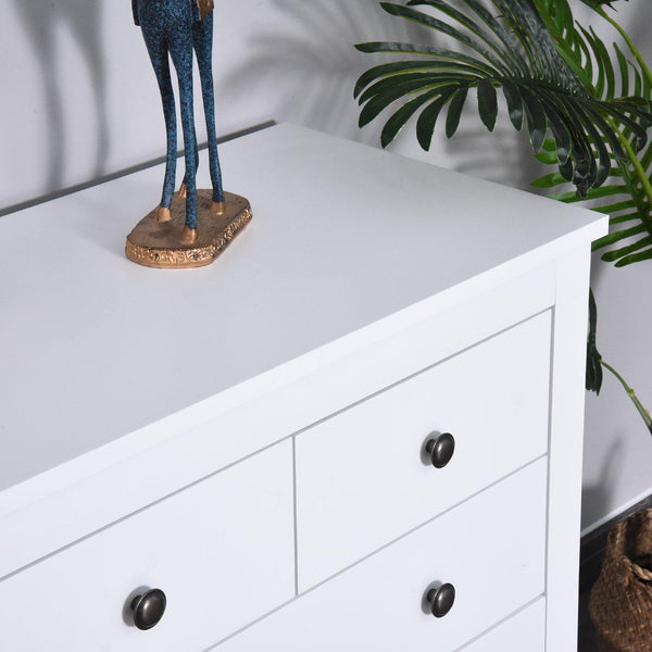 acquista Commode 5 Tiroirs en Bois 79x39,5x80,5 cm Blanc