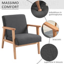 Poltrona per Salotto in Stile Vintage 68,5x78,5x75 cm con Braccioli e Struttura in Legno Grigio Scuro   
