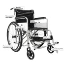 Sedia a Rotelle Pieghevole ad Auto Spinta in Acciaio Rizzetti 