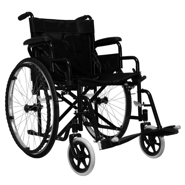 Fauteuil roulant pliant autopropulsé en acier noir Rizzetti acquista