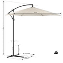 Ombrellone da Giardino Decentrato in Alluminio Ø3m Rizzetti Panna