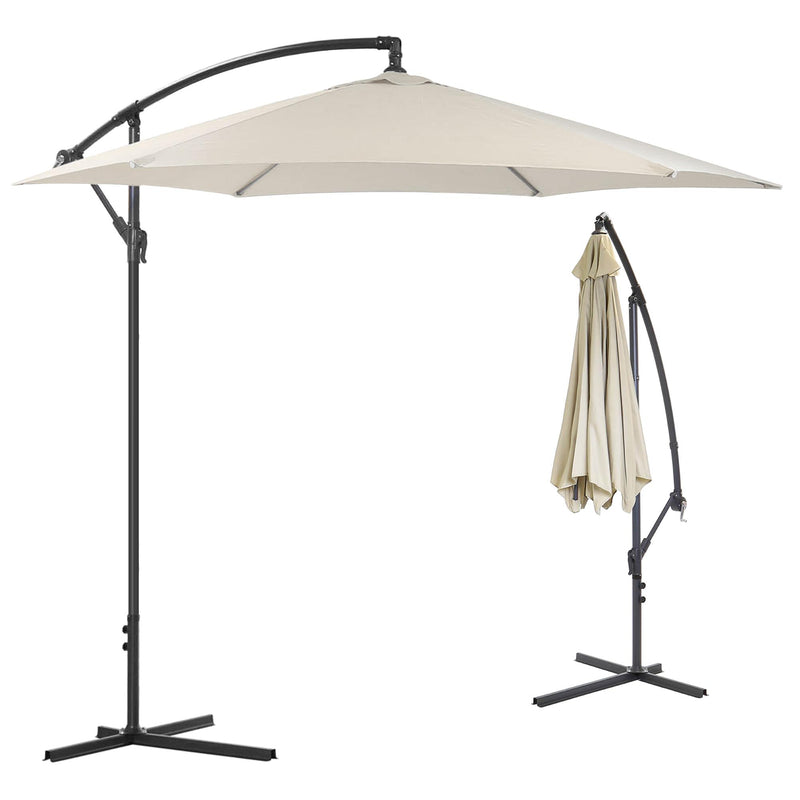 Ombrellone da Giardino Decentrato in Alluminio Ø3m Rizzetti Panna