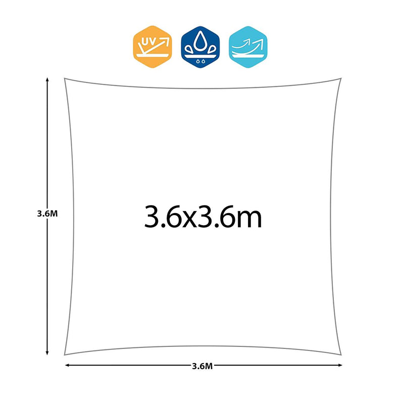 Tenda Vela da Giardino Quadrata 3,6x3,6 m Rizzetti Grigia