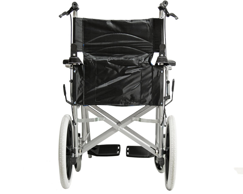 Sedia a Rotelle Pieghevole a Spinta Assistita in Alluminio Rizzetti Nera