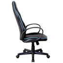 Sedia da Gaming Ergonomica in Similpelle Altezza Regolabile  Nera e Azzurra