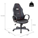 Sedia da Gaming Ergonomica in Similpelle Altezza Regolabile  Nera e Bianca
