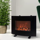 Camino Elettrico da Terra 55x15,5x40 cm 750/1500W Effetto Fiamma  Nero