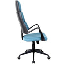 Sedia da Ufficio Presidenziale Ergonomica in Tessuto  Blu e Nero